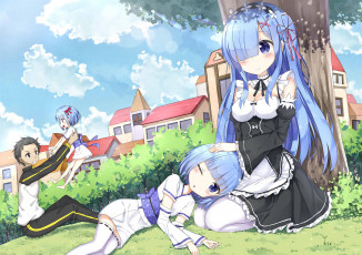 Картинка аниме re +zero+kara+hajimeru+isekai+seikatsu семья
