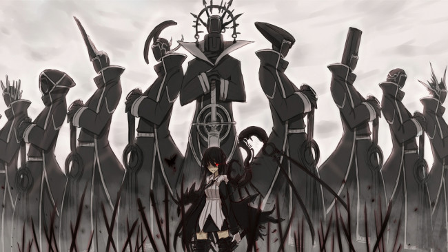 Обои картинки фото аниме, оружие,  техника,  технологии, девушка