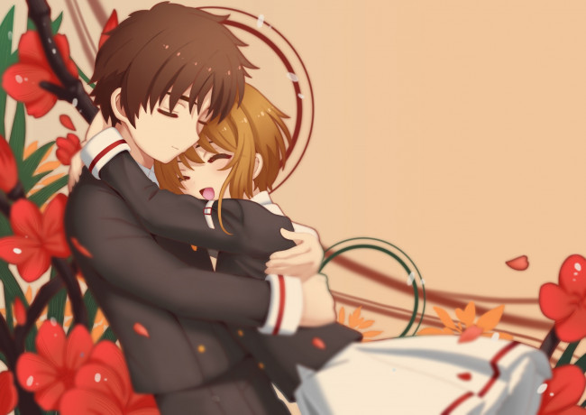 Обои картинки фото аниме, card captor sakura, пара