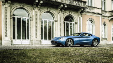 Картинка автомобили ferrari здание особняк дом синий феррари