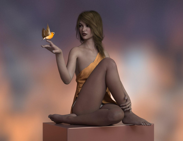 Обои картинки фото 3д графика, люди , people, фон, взгляд, девушка