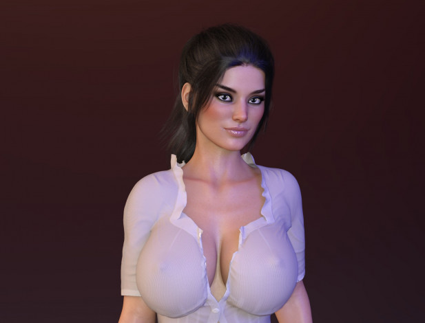 Обои картинки фото 3д графика, люди , people, фон, взгляд, девушка