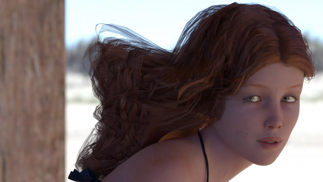 Обои картинки фото 3д графика, портрет , portraits, фон, девушка, взгляд