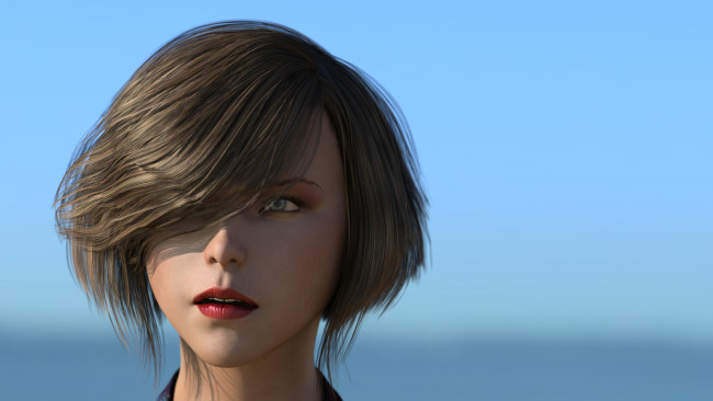 Обои картинки фото 3д графика, портрет , portraits, фон, взгляд, девушка