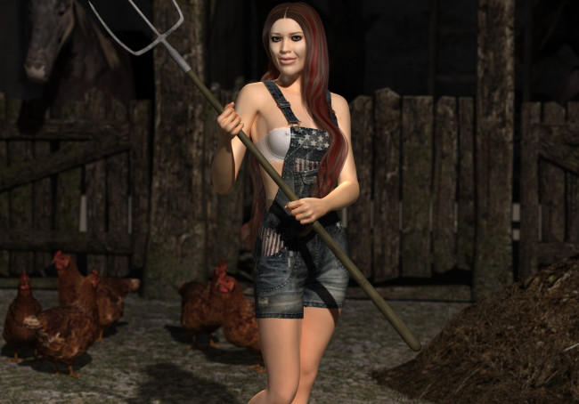 Обои картинки фото 3д графика, люди , people, девушка, взгляд, фон