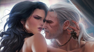 Картинка видео+игры the+witcher йеннифэр шрам геральт ведьмак ведьма