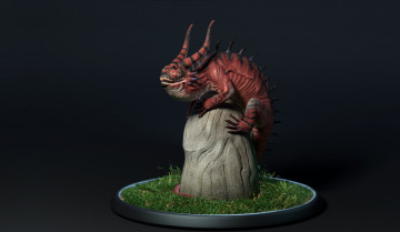 Картинка creature+based+on+alexandar+alexandrov`s+concept 3д+графика фантазия+ fantasy ящер