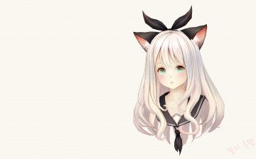 Картинка аниме животные +существа девочка