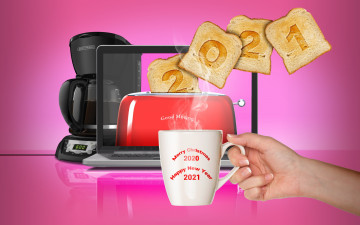 Картинка праздничные -+разное+ новый+год рука чашка тосты год техника