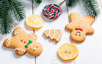 Картинка праздничные угощения леденец пряники имбирные человечки