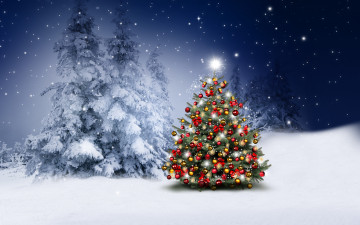 Картинка праздничные ёлки merry christmas