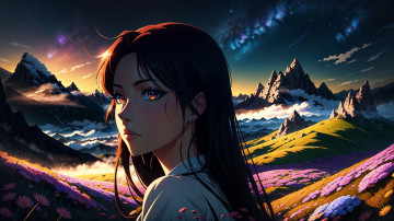 Картинка аниме пейзажи +природа нейросети графика нейроарт ai art нейронные сети рисунки нейро искусство