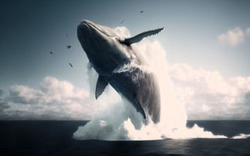 Картинка разное компьютерный+дизайн кит прыжок море