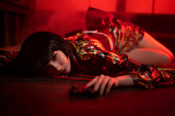 Картинка девушки victoria+lirell образ косплей наряд костюм кимоно пистолет