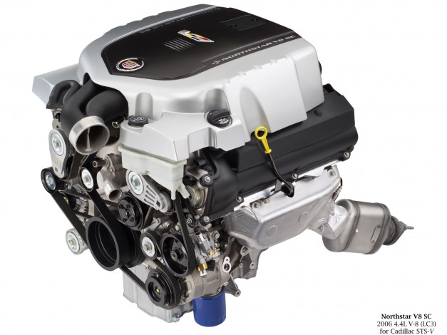 Обои картинки фото 2006, cadillac, sts, engine, автомобили, двигатели