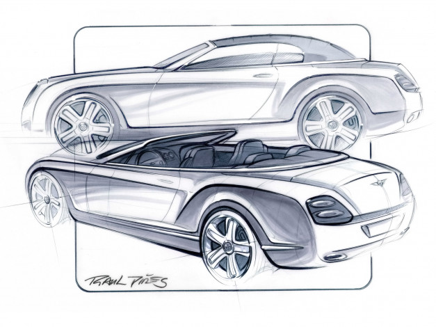 Обои картинки фото bentley, continental, gtc, drawing, рисованные, авто, мото