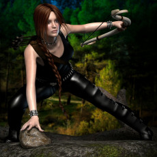 Картинка 3д графика amazon амазонки лук девушка камень