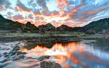 Картинка природа реки озера закат malibu hdr пейзаж
