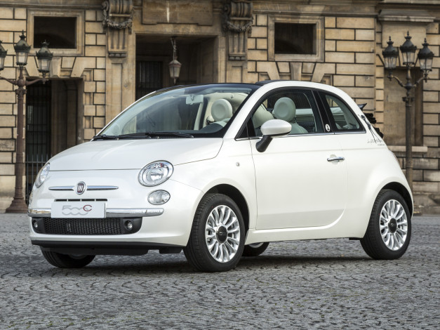 Обои картинки фото автомобили, fiat, la, petite, robe, noire, 500, 2014, guerlain