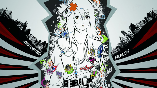 Обои картинки фото аниме, air gear, глаза, значки, air, gear