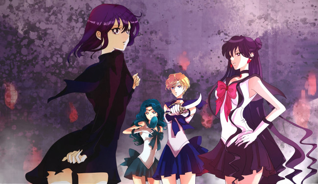 Обои картинки фото аниме, sailor moon, pluton, neptun, saturn, uran