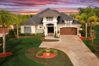 Картинка города -+здания +дома дом газон ландшафт