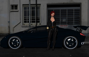 Картинка автомобили 3d+car&girl девушка взгляд фон автомобиль