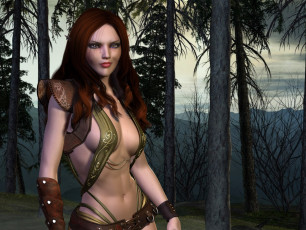 Картинка 3д+графика люди+ people взгляд фон девушка