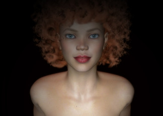 Картинка 3д+графика портрет+ portraits взгляд девушка фон