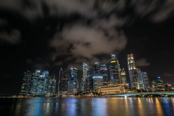 Картинка marina+bay +singapore города сингапур+ сингапур ночь побережье