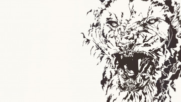 Картинка рисованное минимализм фон лев