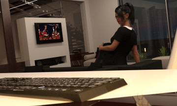 Картинка 3д+графика люди+ people девушка взгляд фон