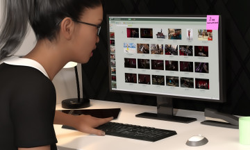 обоя 3д графика, люди , people, взгляд, девушка, фон