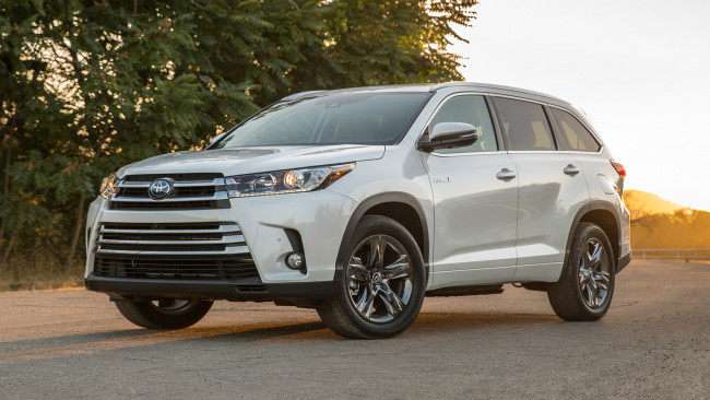 Обои картинки фото toyota highlander hybrid 2017, автомобили, toyota, 2017, hybrid, highlander