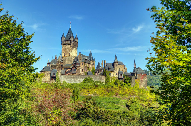 Обои картинки фото cochem castle, города, замки германии, cochem, castle