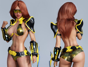 Картинка 3д+графика люди+ people девушка фон взгляд