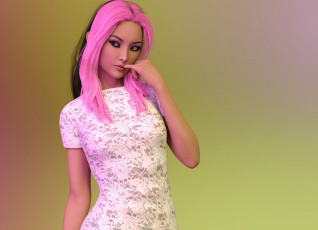 Картинка 3д+графика люди+ people девушка взгляд фон