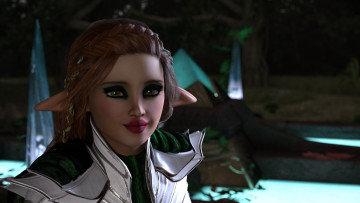 Картинка 3д+графика эльфы+ elves взгляд фон эльфийка