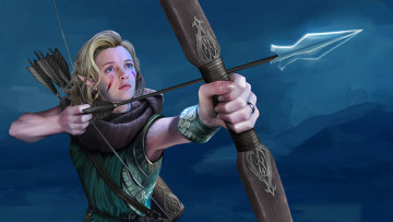 Картинка фэнтези эльфы лук эльф фон девушка