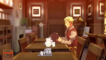 Картинка календари аниме картина стол 2018 мужчина взгляд посуда