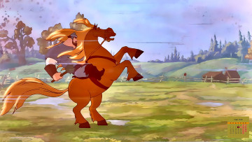 Картинка календари кино +мультфильмы лошадь 2018 богатырь ветер