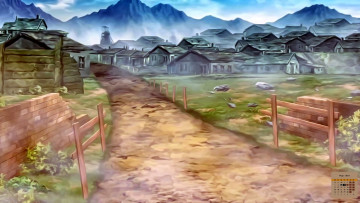 Картинка календари рисованные +векторная+графика забор гора дом дорога 2018