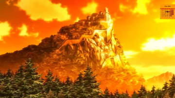 Картинка календари рисованные +векторная+графика здание 2018 гора деревья