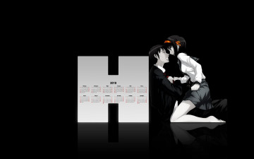 Картинка календари аниме взгляд парень эмоции девушка 2018