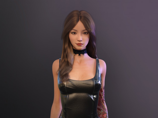 Обои картинки фото 3д графика, люди , people, фон, девушка, взгляд