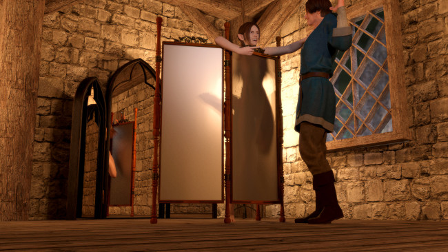 Обои картинки фото 3д графика, эльфы , elves, фон, взгляд, эльфийки, грудь