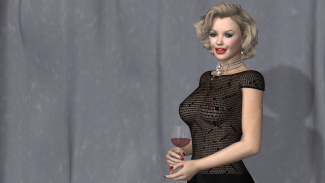 Обои картинки фото 3д графика, люди , people, фон, взгляд, девушка