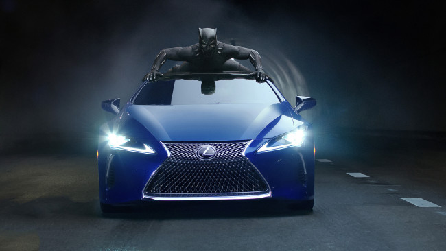 Обои картинки фото lexus black panther lc 500 , 2018, автомобили, lexus, синий, black, panther, лексус, lc500, черная, пантера