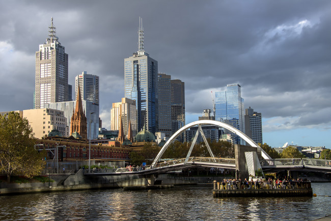 Обои картинки фото melbourne, города, мельбурн , австралия, панорама, небоскребы