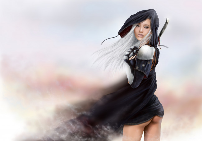 Обои картинки фото фэнтези, девушки, фон, взгляд, девушка